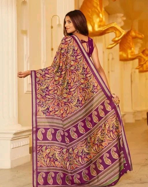 Shirodhari mulmul cotton saree with blouse