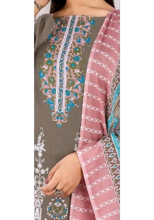 Ranisati's women's cambric suit set digital print kurta with dupatta