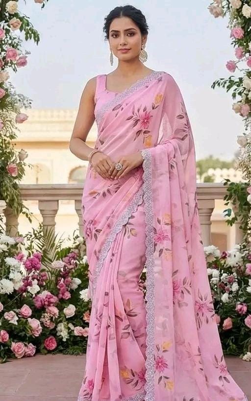 Floral georgerte saree for women