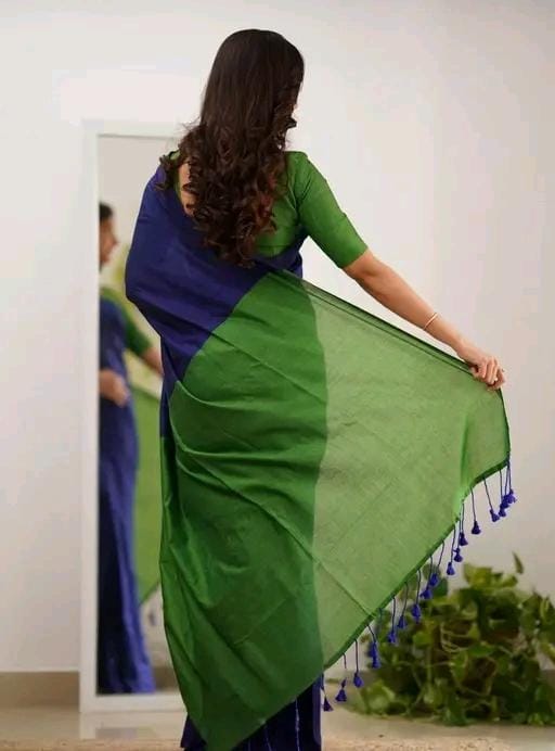 Woven handloom pure cotton saree
