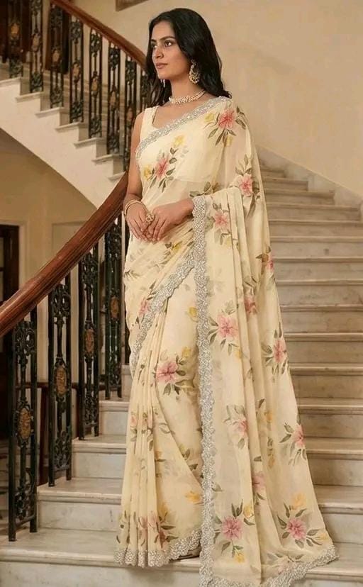 Floral georgerte saree for women