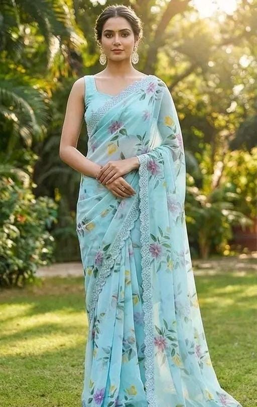Floral georgerte saree for women