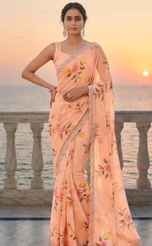 Floral georgerte saree for women