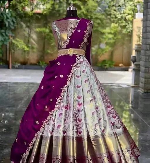 Traditional silk lehenga choli with dupatta