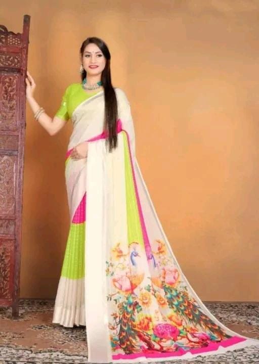 Export quality georgette satin border bollywood saree