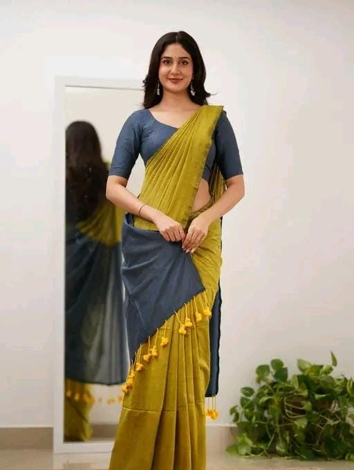 Woven handloom pure cotton saree