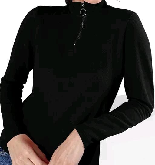 Casual polyester ribbed blend round neck full sleeves stylish