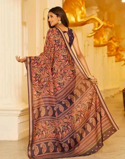 Shirodhari mulmul cotton saree with blouse