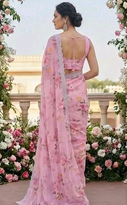 Floral georgerte saree for women