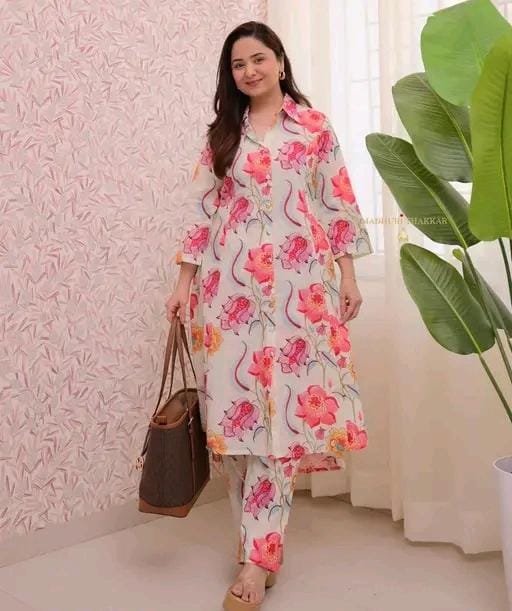 Women fancy kurti with bottomwear