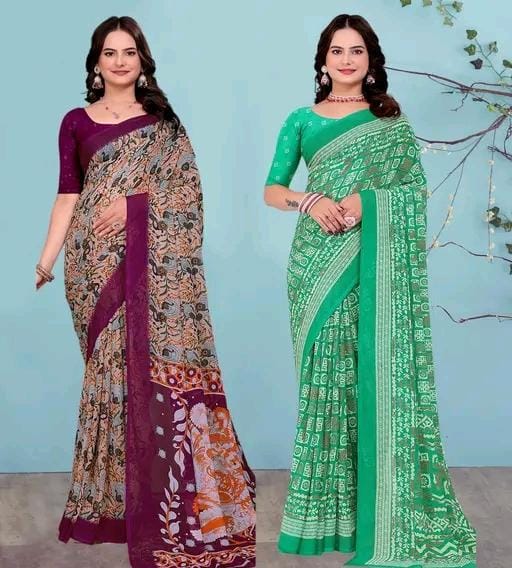 Fancy georgette printed saree for women