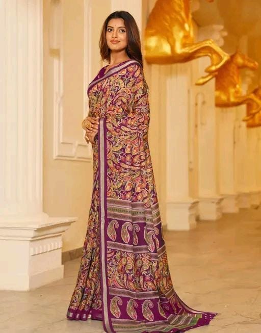 Shirodhari mulmul cotton saree with blouse