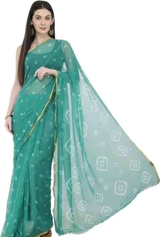 Fashions chiffo  bandhani printed saree with blouse