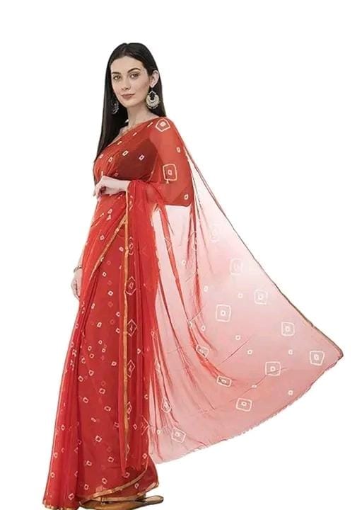 Fashions chiffo  bandhani printed saree with blouse