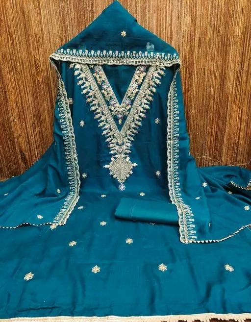 Women's yellow vichitra silk dress materian