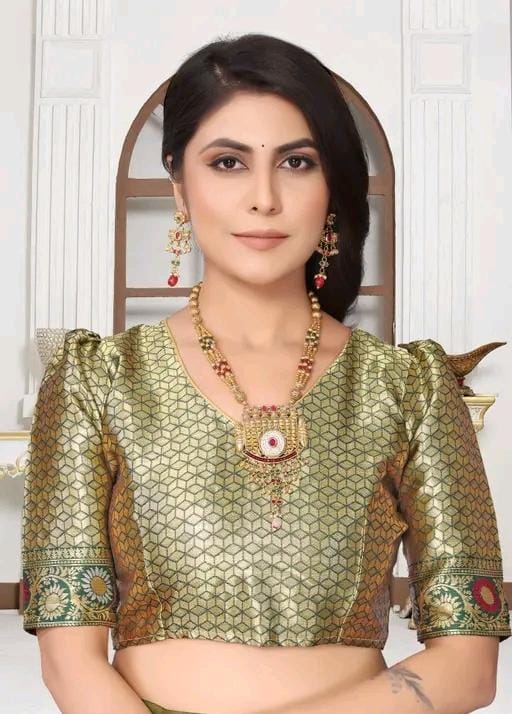 Cotton silk jacquard with blouse