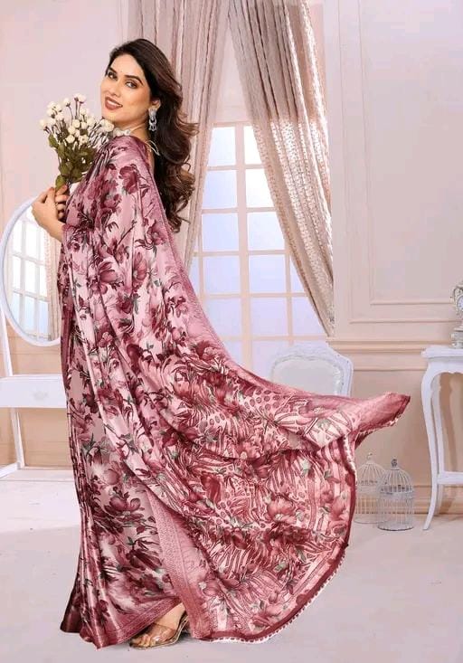 Fany print printed silk saree with blouse