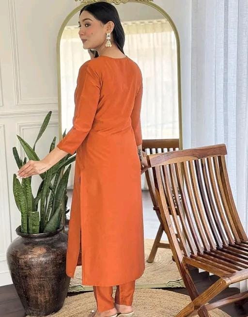 Women'cotton blend floral kurta pant with dupatta set