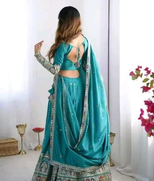 Wedding wear chaniya choli erfect for navratri for peach colour