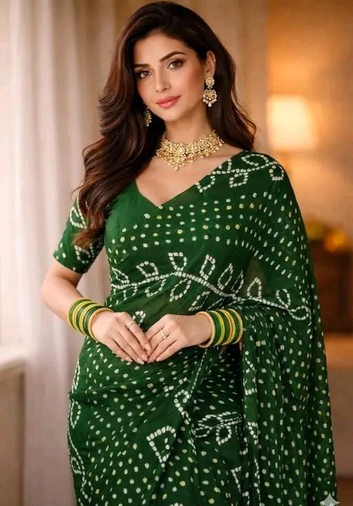 Women bandhani silk saree