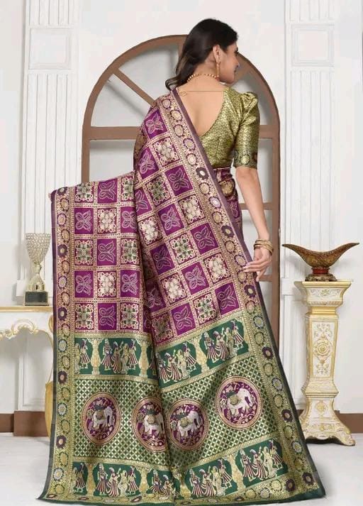 Cotton silk jacquard with blouse