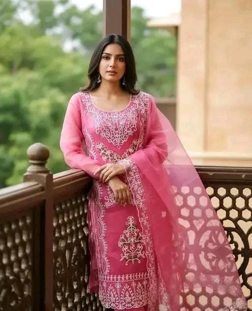 Net suits dress material for women