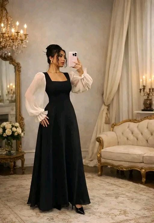 Black long gown maxi dress