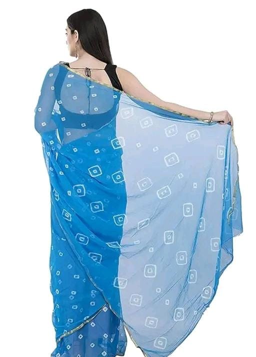 Fashions chiffo  bandhani printed saree with blouse
