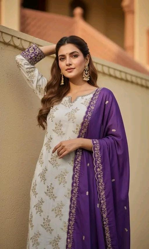 Lavza women classic jeorgette frock plazzo set suit