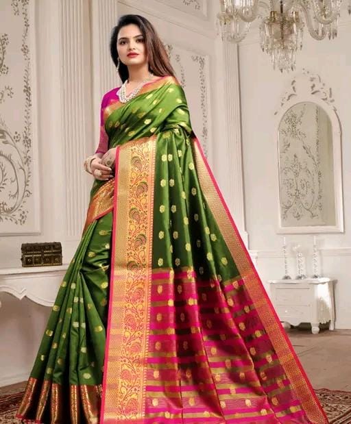 Party wear saree with sparking lace border