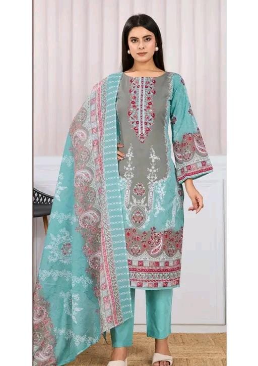 Ranisati's women's cambric suit set digital print kurta with dupatta