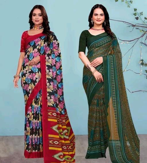 Fancy georgette printed saree for women