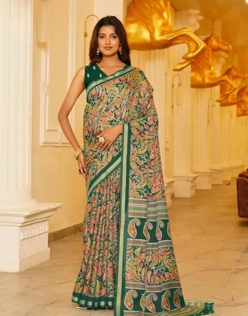 Shirodhari mulmul cotton saree with blouse