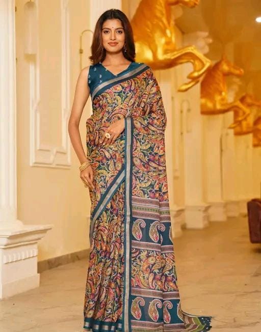 Shirodhari mulmul cotton saree with blouse
