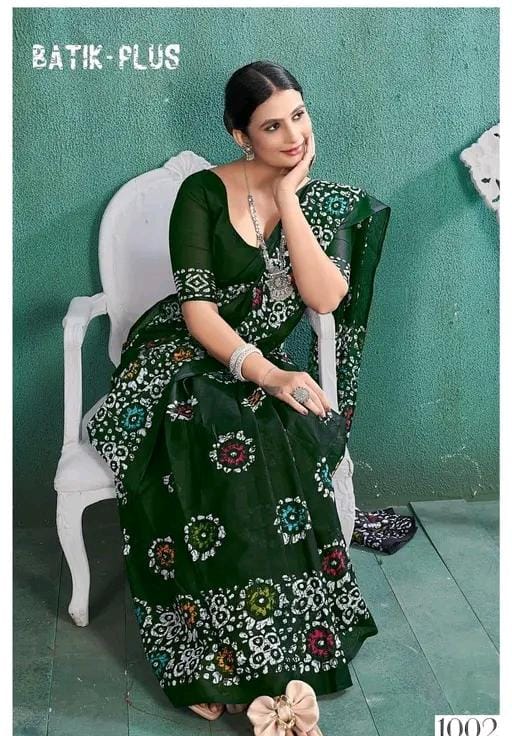 Printed cotton saree