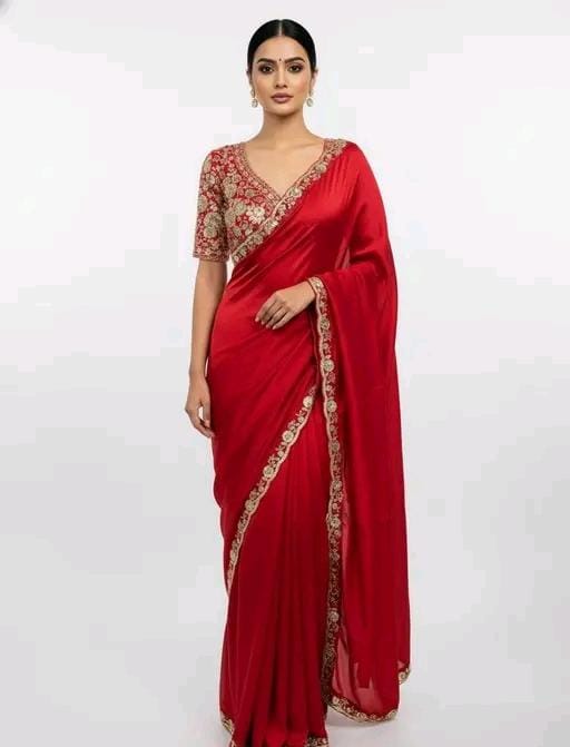 New trending embroidered work designer saree