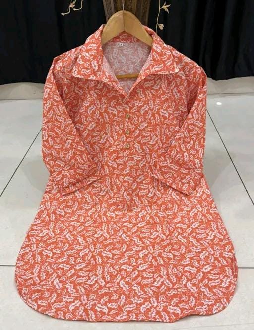 Women priented cotton kurti with afgani bottom wear