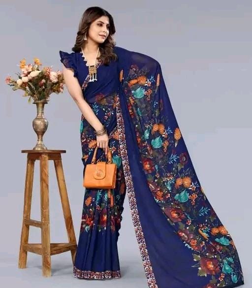 Pack of -2best daily wear georgette printed saree