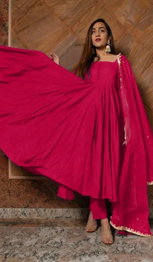 Wedding & party wear pink anarkali dress set