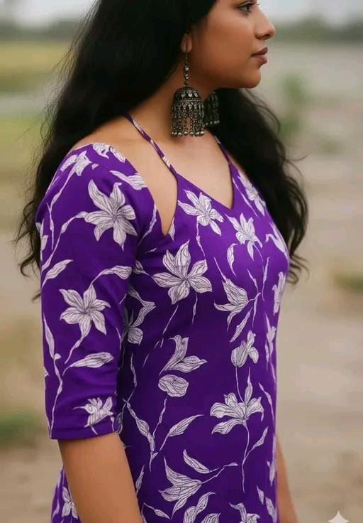 Royon purple short kurti