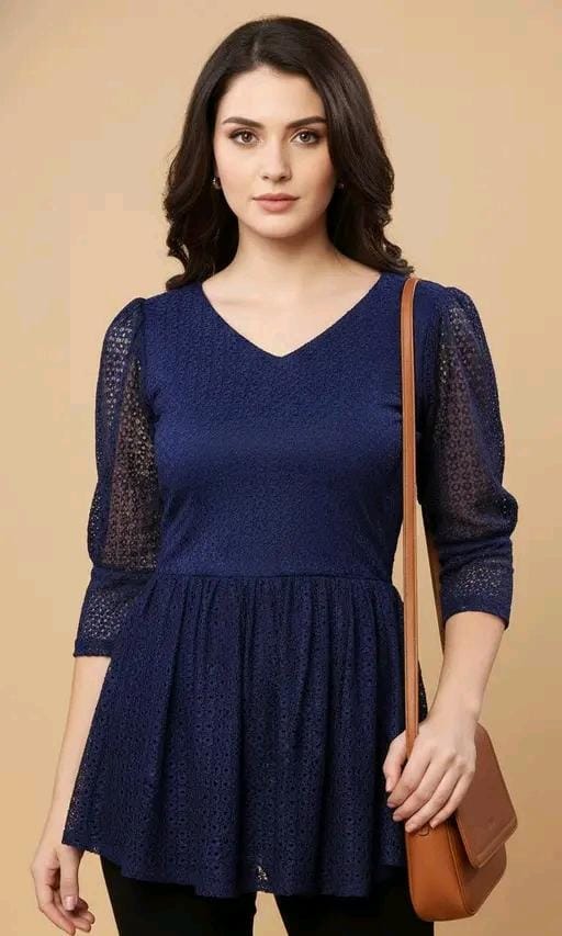 Women navy blue style top