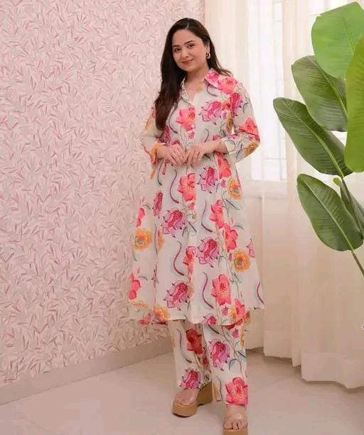 Women fancy kurti with bottomwear