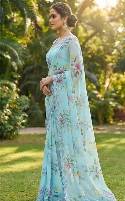 Floral georgerte saree for women