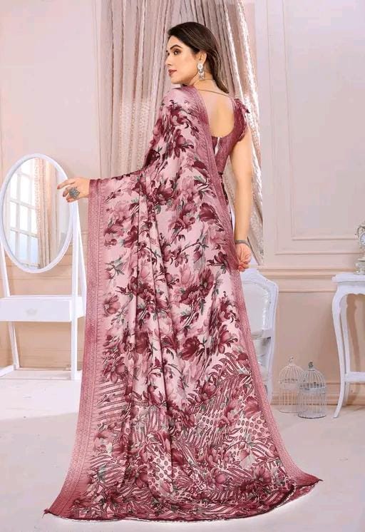 Fany print printed silk saree with blouse
