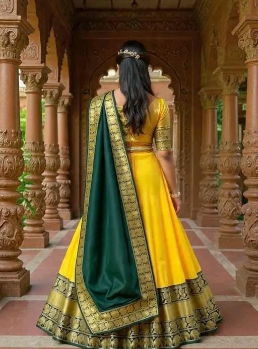 South indian pallu haff saree lehenga