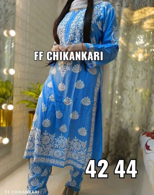 Chikankari kurti and plazoo
