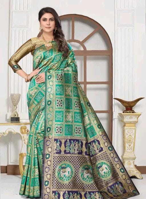 Cotton silk jacquard with blouse