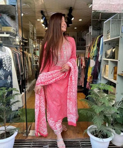 Kheshar Floral Printed Straight Kurta With Pocket and Palazzos for Girls and Women
