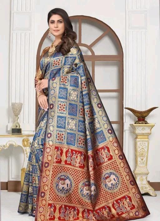 Cotton silk jacquard with blouse