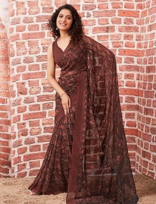 Pack of -2best daily wear georgette printed saree